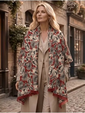 Floral Design Blanket Scarf