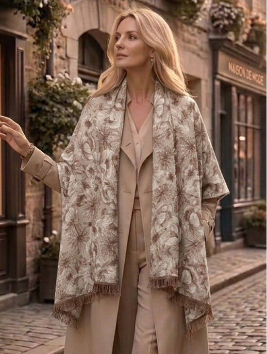 Floral Design Blanket Scarf