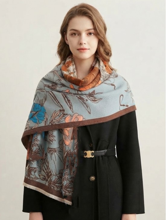 Floral Design Blanket Scarf