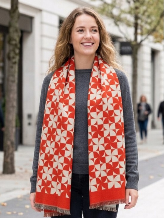 Pin-Wheel Design Blanket Scarf Pin-Wheel Design Blanket Scarf