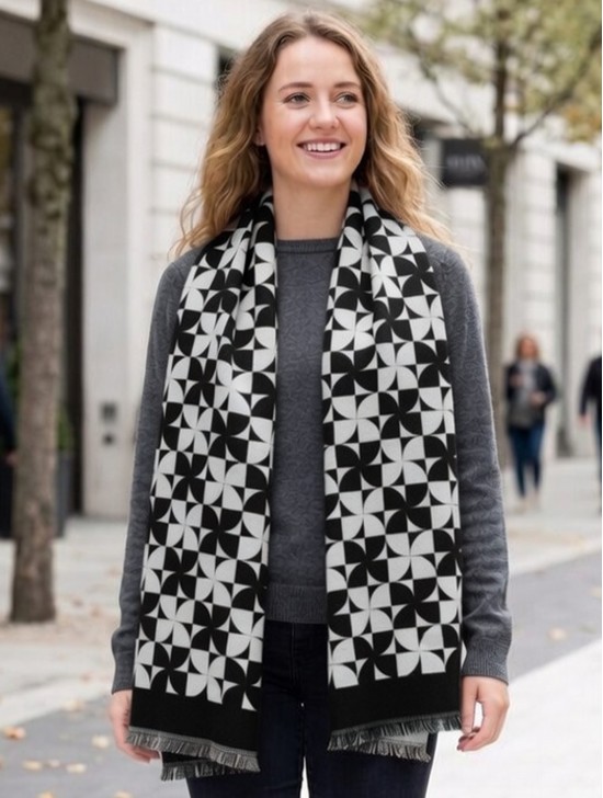 Pin-Wheel Design Blanket Scarf Pin-Wheel Design Blanket Scarf