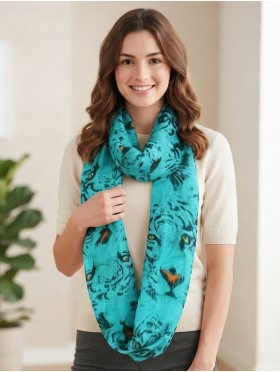 LINEN, LOOP,LARGE TIGER FACE SCARF
