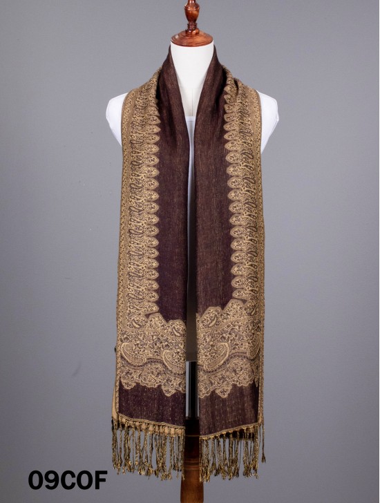 Paisley Print Trim Pashmina