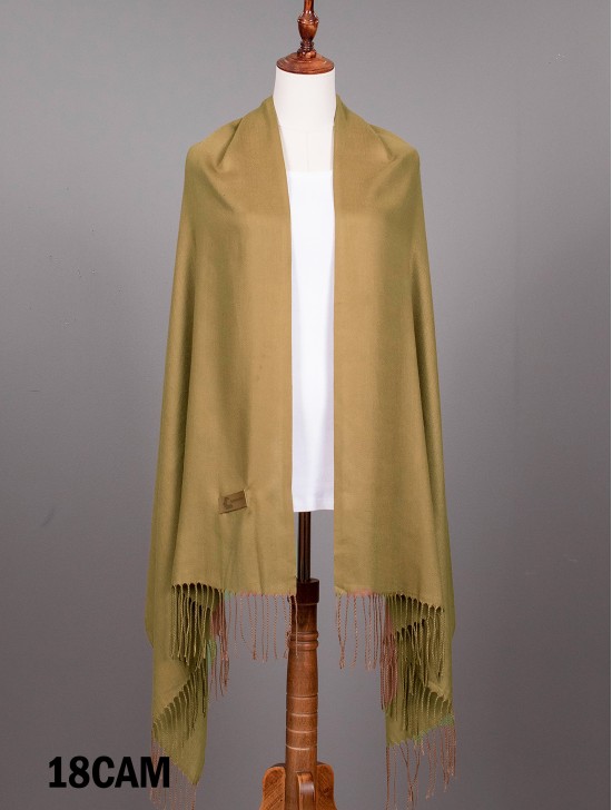 Solid Color Shawl Scarf W/ Tassels