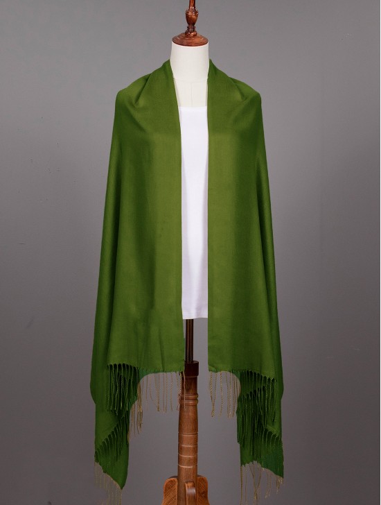 Solid Color Shawl Scarf W/ Tassels