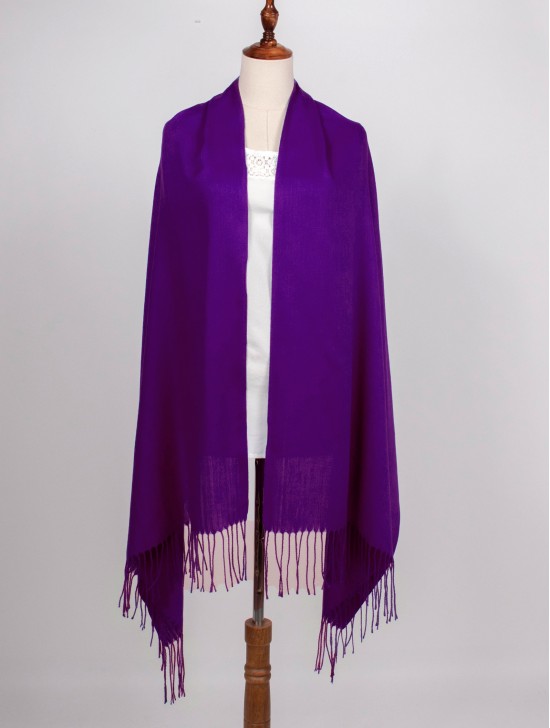 Solid Color Shawl Scarf W/ Tassels