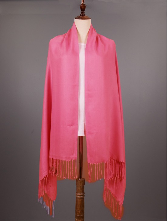 Solid Color Shawl Scarf W/ Tassels