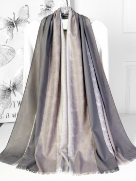 Two-Tone Cloud Print Fashion Shawl Scarf W/ Cut Tassels