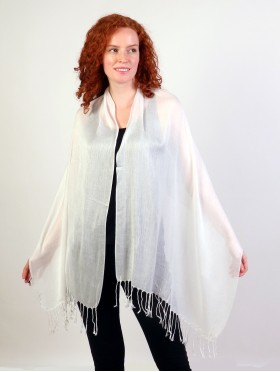 SOLID SILK BLEND SHAWL SCARF