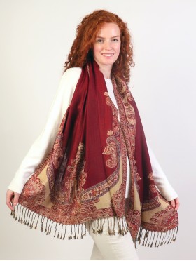 Multi-Tone Paisley Print Pashmina