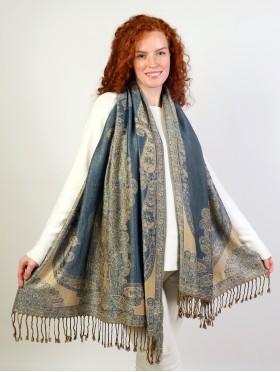 Multi-Tone Paisley Print Shawl Scraf 