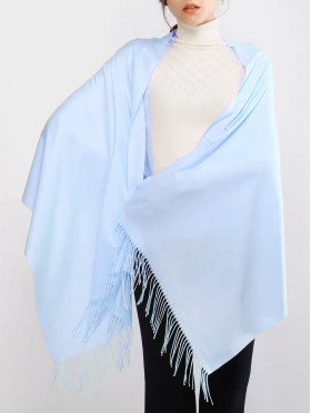 Solid Color Shawl Scarf W/ Tassels