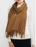 Solid Color Shawl Scarf W/ Tassels