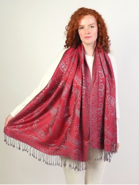 Paisley Print Pashmina W/ Tassels