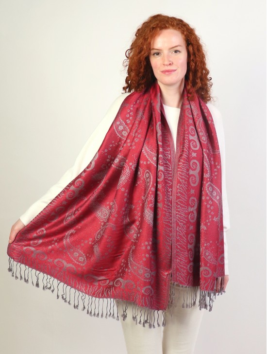 Paisley Print Pashmina W/ Tassels