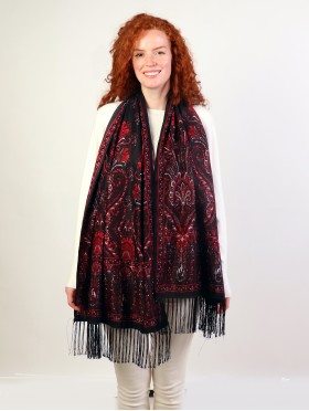 Paisley Print Pashmina W/ Tassels