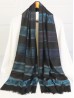 Abstract Printed Two-Tone Scarf W/ Fringe