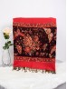 Butterfly Print Shawl Scarf W/ Golden Threads & Tassels