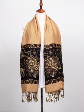 Butterfly Print Pashmina W/ Tassels