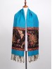 Butterfly Print Pashmina W/ Golden Threads & Tassels