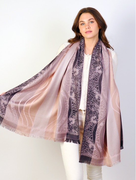 Floral Wavy Design Pashmina