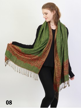 Paisley Print Trim Pashmina