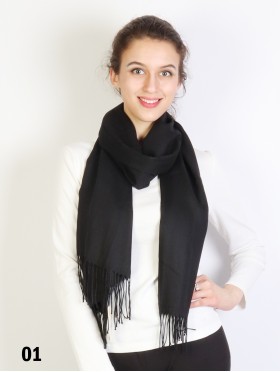 Solid Color Shawl Scarf W/ Tassels