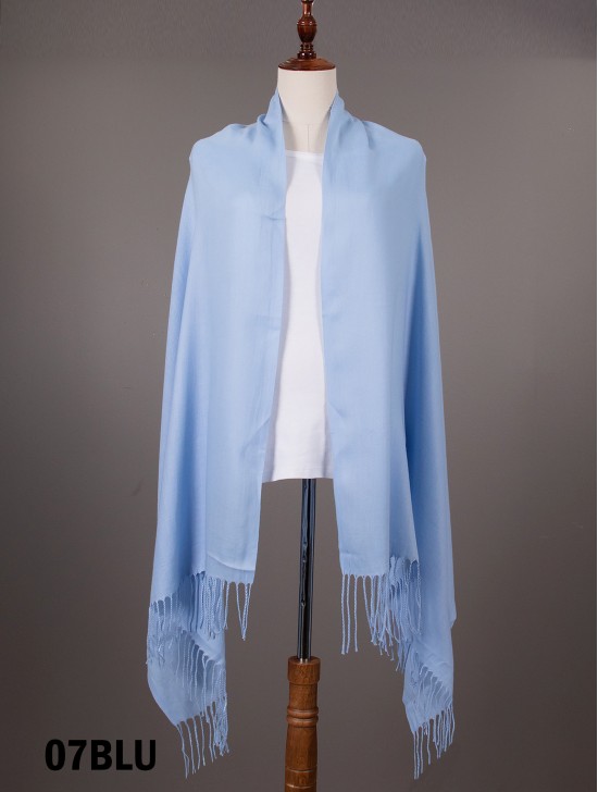 Solid Color Shawl Scarf W/ Tassels
