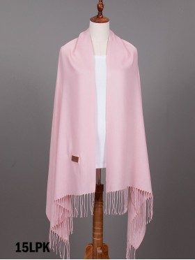 Solid Color Shawl Scarf W/ Tassels