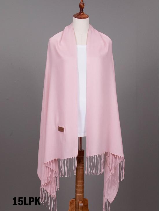 Solid Color Shawl Scarf W/ Tassels