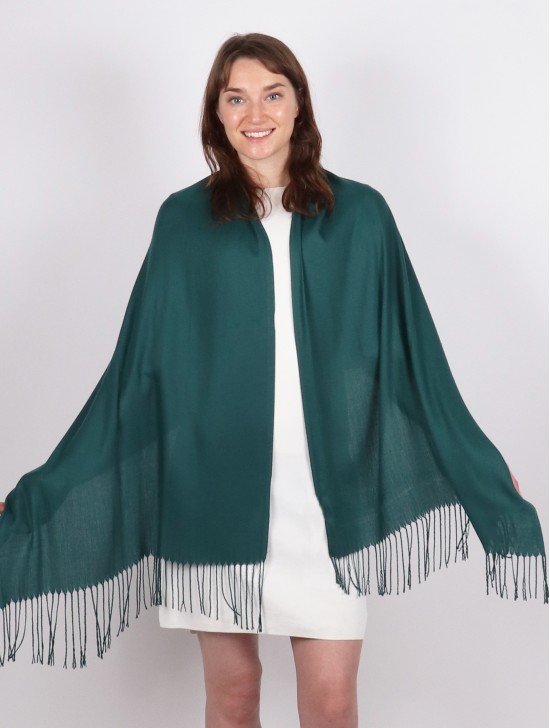 Solid Color Shawl Scarf W/ Tassels