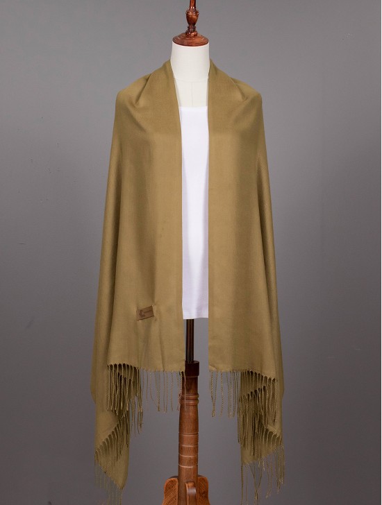 Solid Color Shawl Scarf W/ Tassels