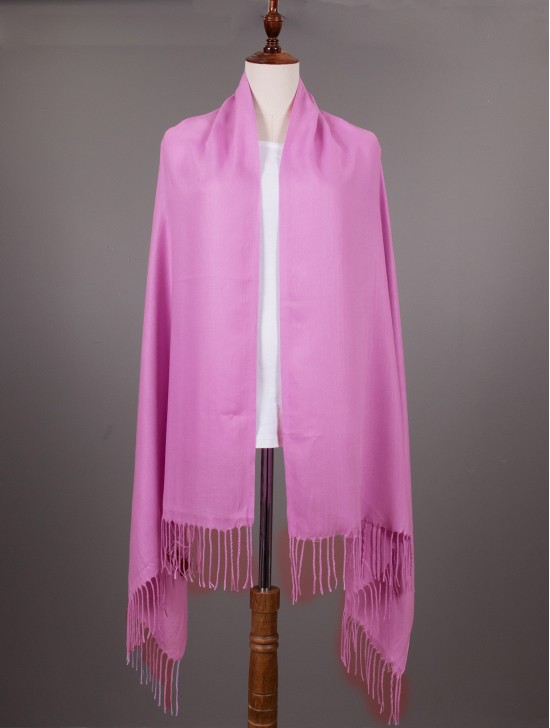 Solid Color Shawl Scarf W/ Tassels