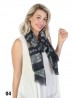Abstract Printed Two-Tone Scarf W/ Fringe