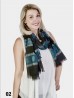 Abstract Printed Two-Tone Scarf W/ Fringe