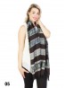 Abstract Printed Two-Tone Scarf W/ Fringe