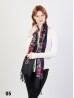 Multi-Colour Thread Flower Embroidery Pashmina Scarf W/ Tassels