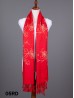 Two-Tone Thread Flower Embroidery Pashmina Scarf W/ Tassels & Sequins