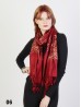 Two-Tone Thread Flower Embroidery Pashmina Scarf W/ Tassels & Sequins