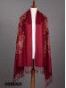 Two-Tone Thread Flower Embroidery Pashmina Scarf W/ Tassels & Sequins