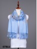 Two-Tone Thread Flower Embroidery Pashmina Scarf W/ Tassels & Sequins