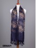 Two-Tone Thread Flower Embroidery Pashmina Scarf W/ Tassels & Sequins