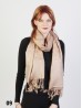 Two-Tone Thread Flower Embroidery Pashmina Scarf W/ Tassels & Sequins