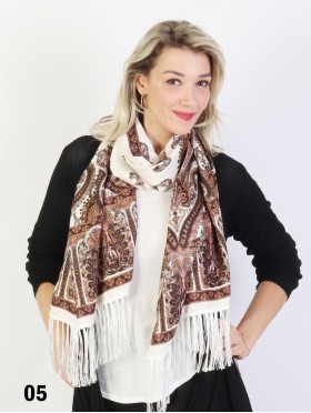 Paisley Print Pashmina W/ Tassels