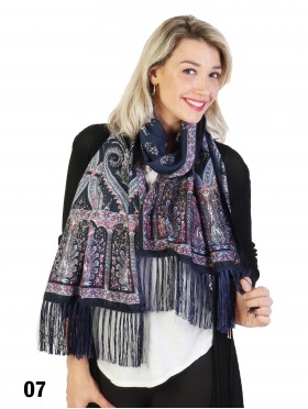 Paisley Print Pashmina W/ Tassels