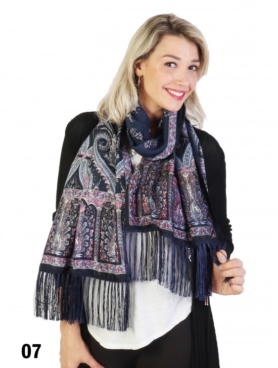 Paisley Print Pashmina W/ Tassels