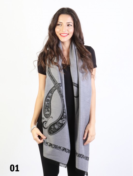 Paisley Print Reversible Pashmina Scarf