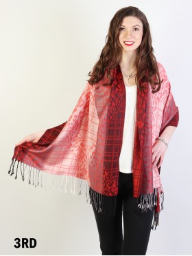 Leopard print Pashmina W/ Tassels