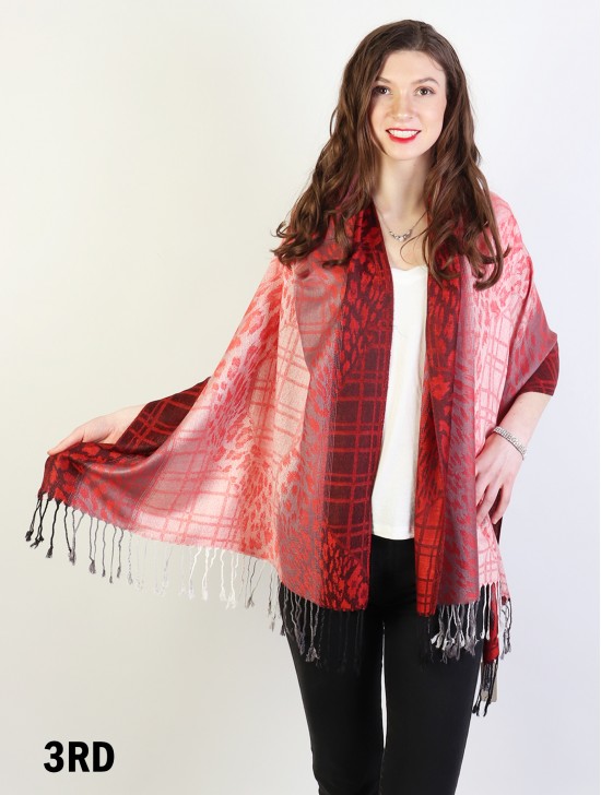 Leopard print Pashmina W/ Tassels