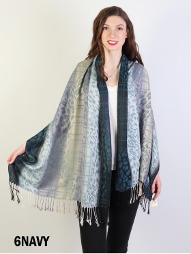 Leopard print Pashmina W/ Tassels